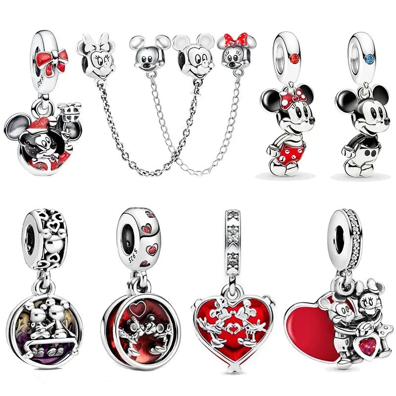 MINISO League Of Legends Mickey Mouse Minnie Plata Deley 925 Sterling Silver Charm Beads Fit Original Pandora Bracelet Jewelry