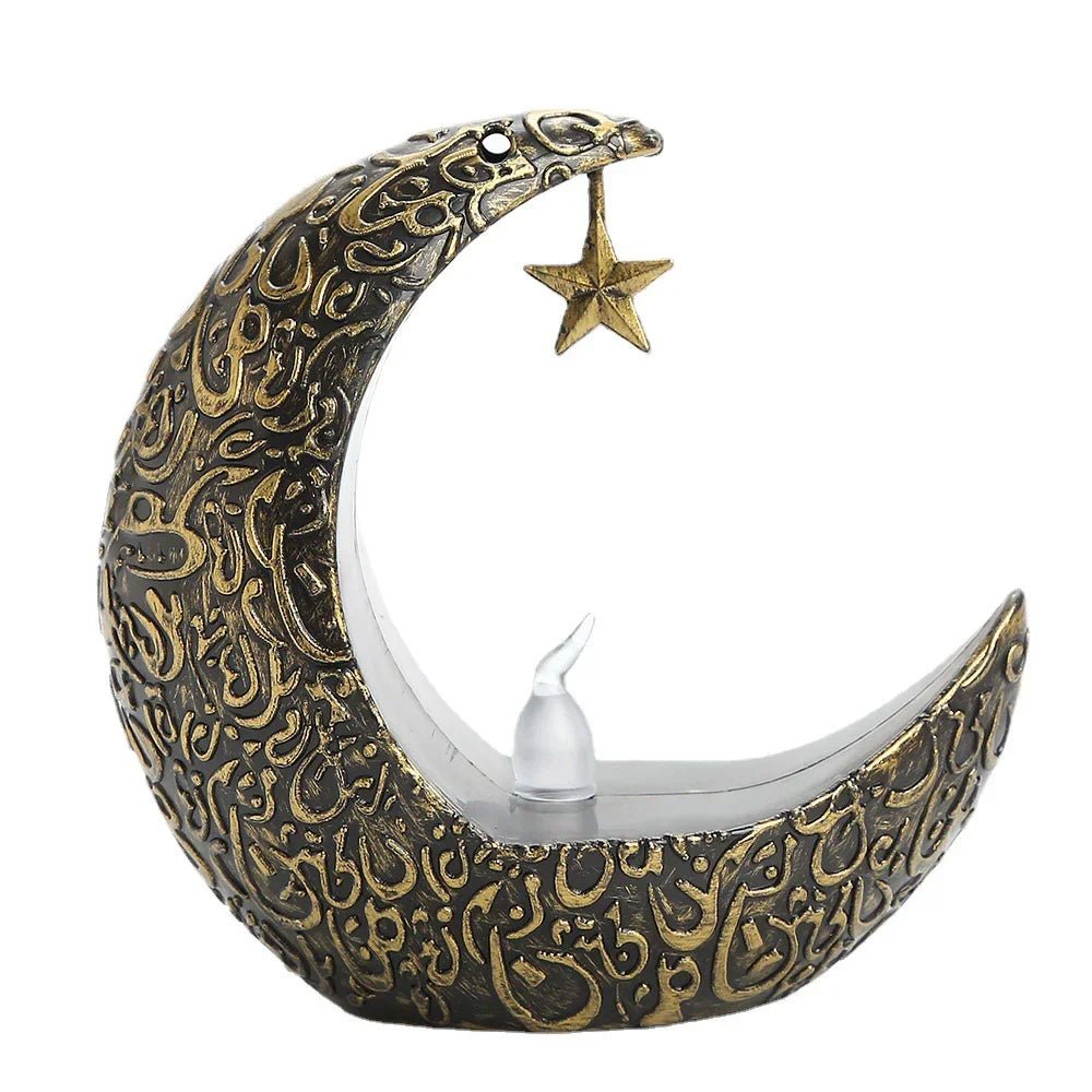Star Moon LED Candle Holder Light Ramadan Karim Islam Muslim Home Decorative Light Electronic Candle Light Party Gift