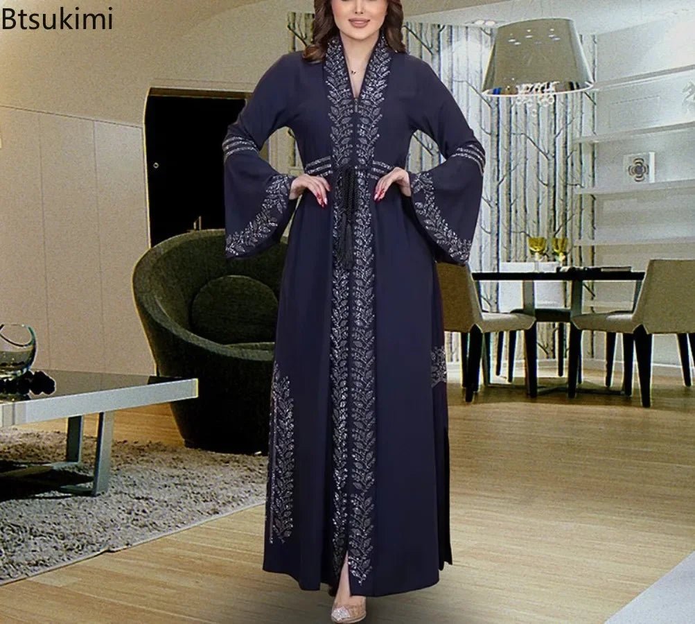 2025 Casual Kimono Robe Femme Caftan Turkish Islamic Clothes Open Abaya Dubai Kaftan Muslim Cardigan Abayas Dresses for Women