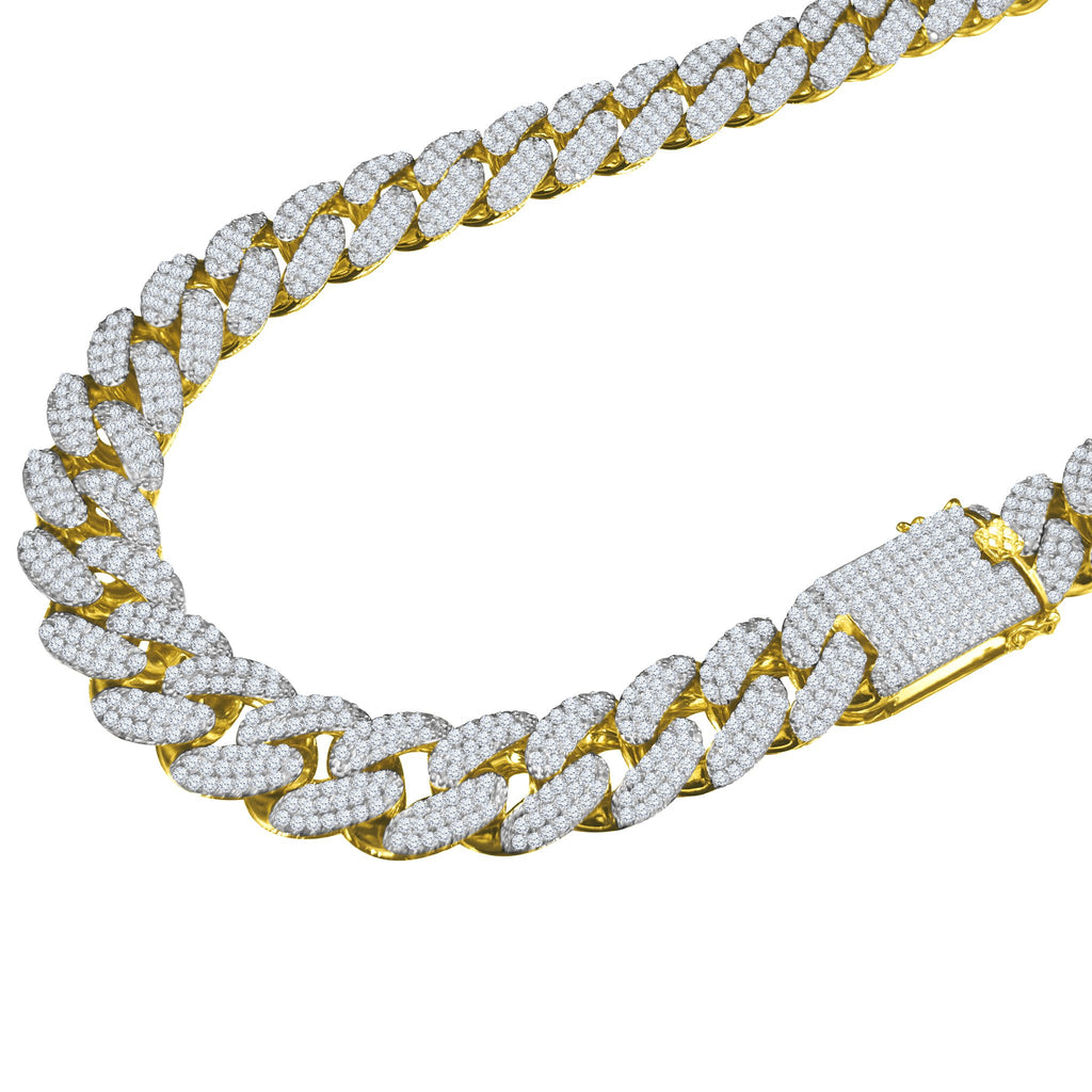 STALLION Gold 18MM CZ Cuban Chain | 961552 - Salim Fashion