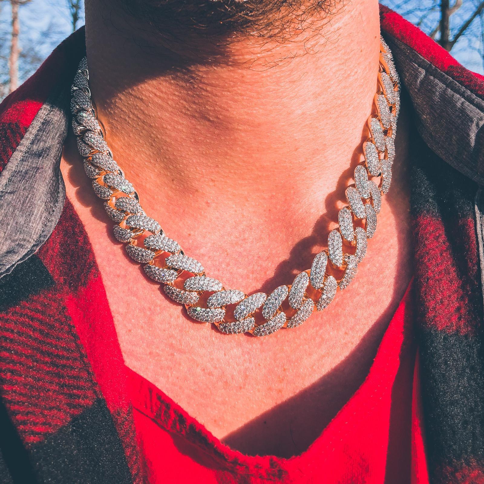 STALLION Gold 18MM CZ Cuban Chain | 961552 - Salim Fashion