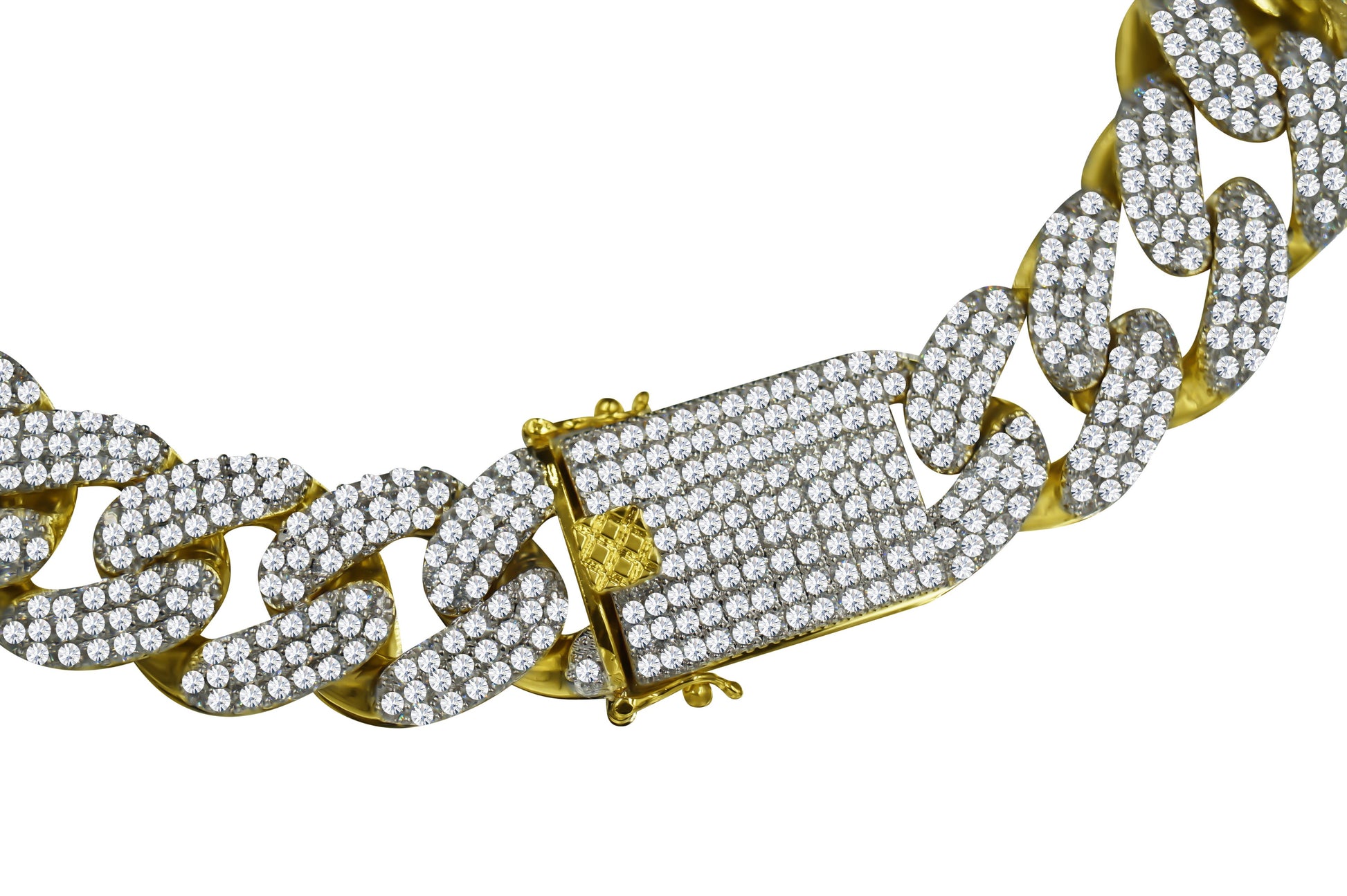 STALLION Gold 18MM CZ Cuban Chain | 961552 - Salim Fashion