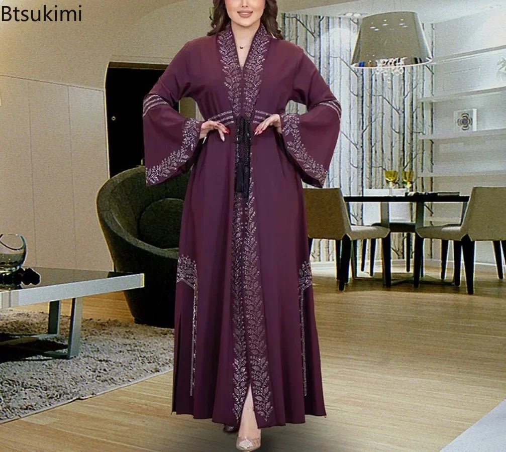2025 Casual Kimono Robe Femme Caftan Turkish Islamic Clothes Open Abaya Dubai Kaftan Muslim Cardigan Abayas Dresses for Women