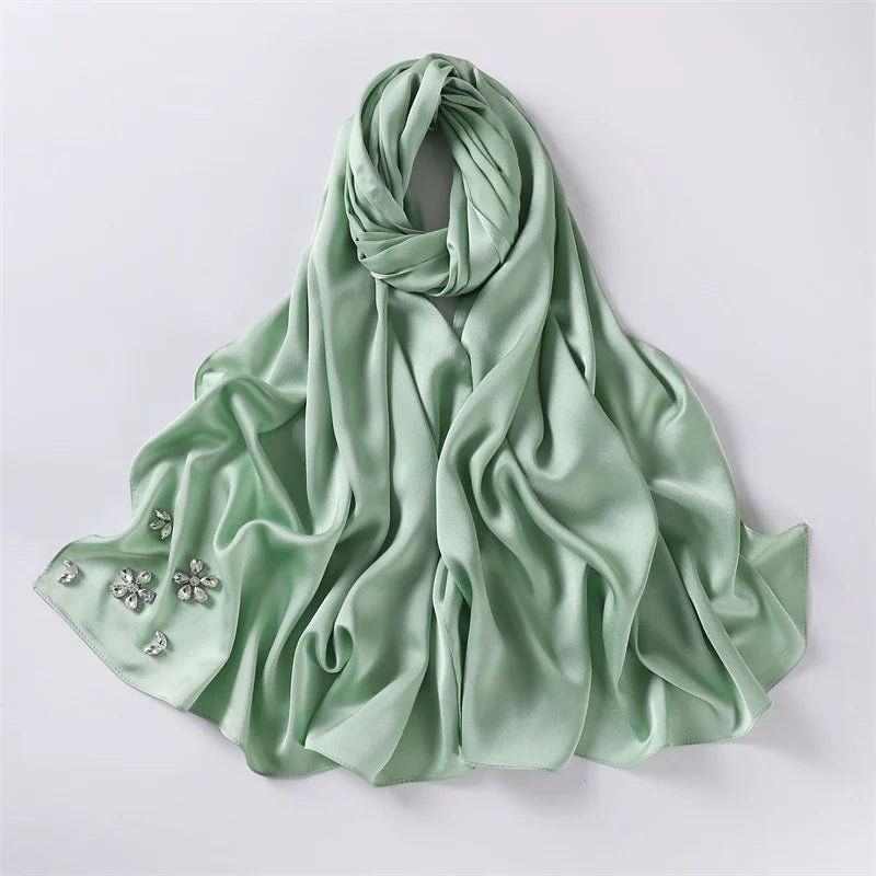 2023 Luxury Stitch Diamond Floral Bubble Chiffon Instant Hijab Shawls Lady High Quality Wrap Beach Bufandas Ramadan Muslim Sjaal