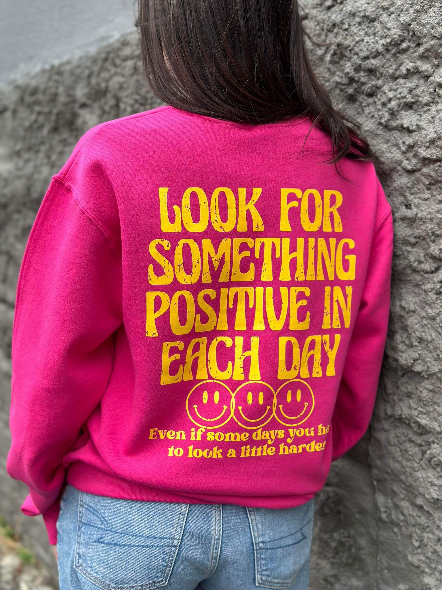 Look for Something Positive Pink Sweatshirt - Salim Fashion