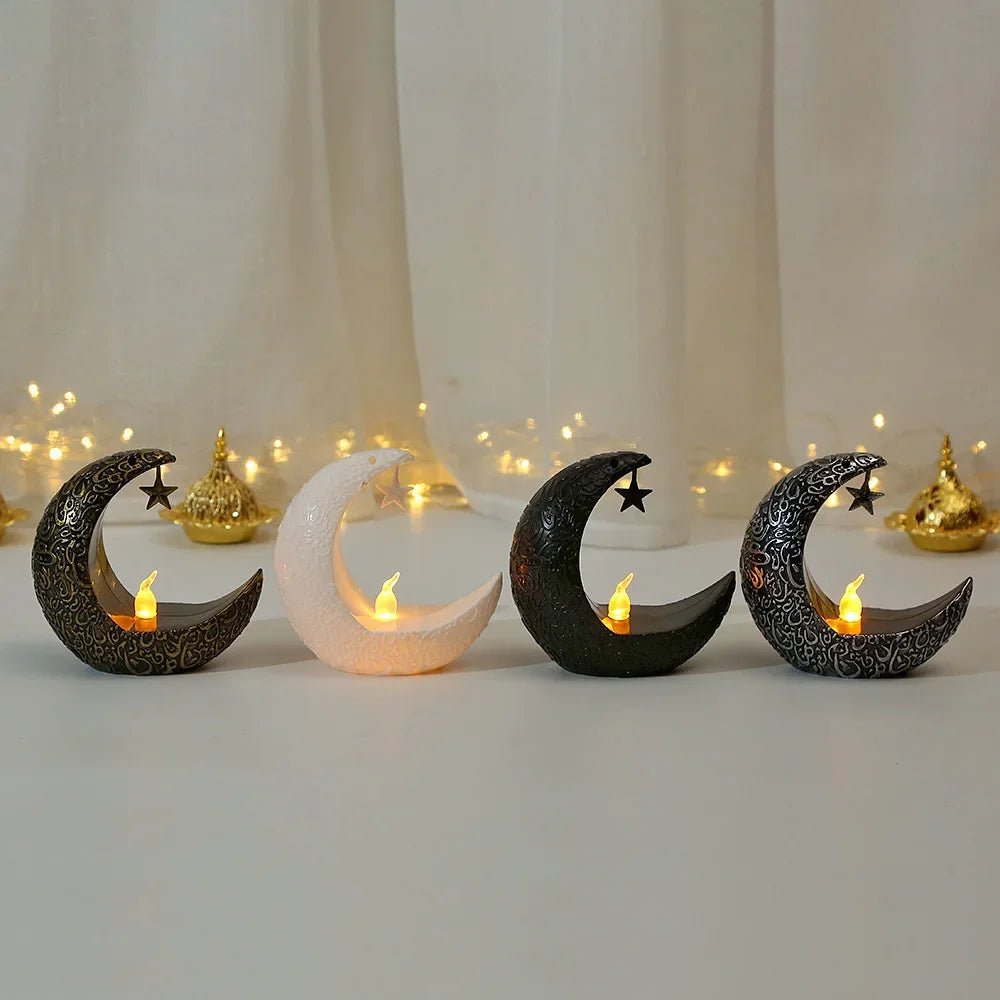 Star Moon LED Candle Holder Light Ramadan Karim Islam Muslim Home Decorative Light Electronic Candle Light Party Gift