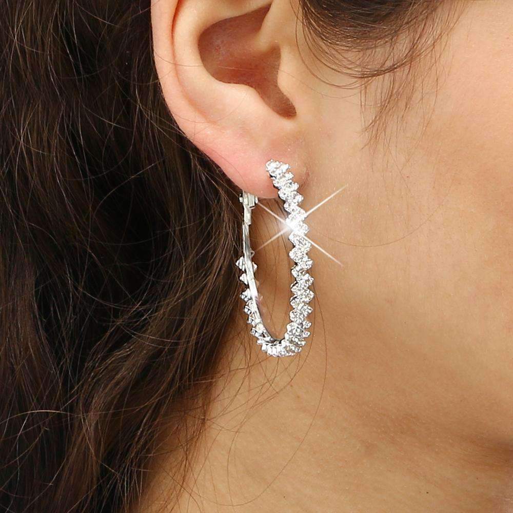 Crystal Hoop Earrings - Salim Fashion