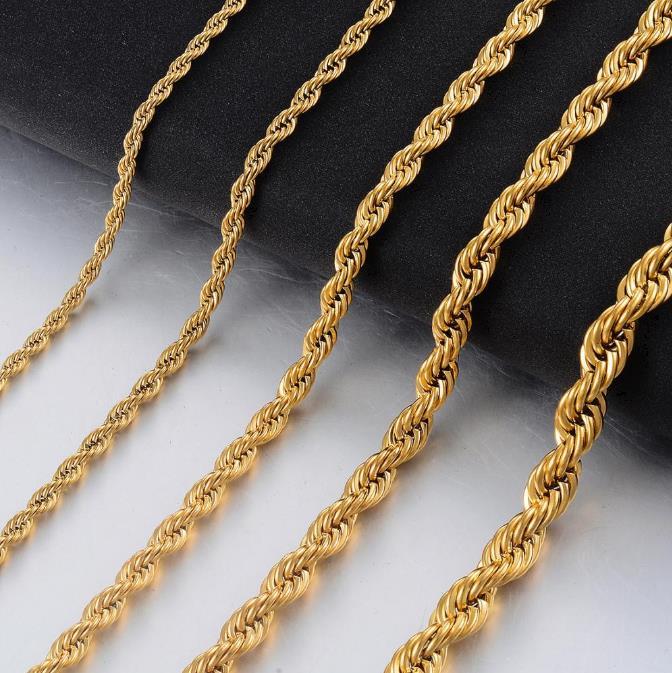 14K Yellow Gold Solid Brass Classic Korean Chain - Salim Fashion
